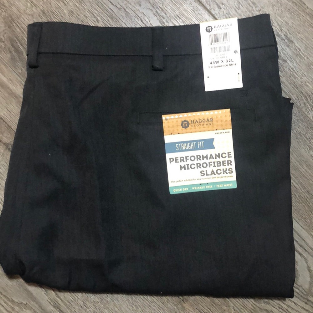 Haggar Straight Fit Performance Microfiber Slacks